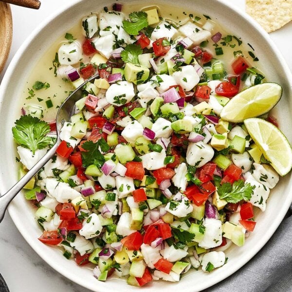 A bowl of authentic Mexican ceviche recipe.