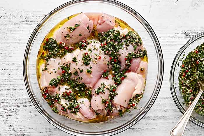 Chimichurri marinated chicken thighs.