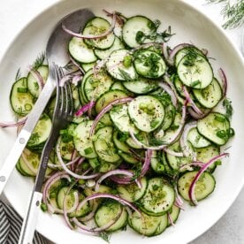 Cucumber salad recipe for the best summer salad.