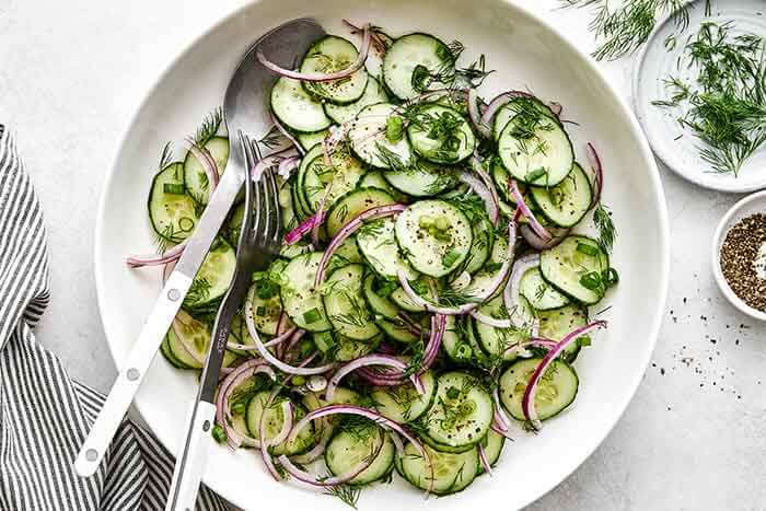 How to make a cucumber salad.