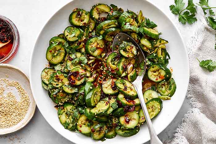 How to make Asian cucumber salad.