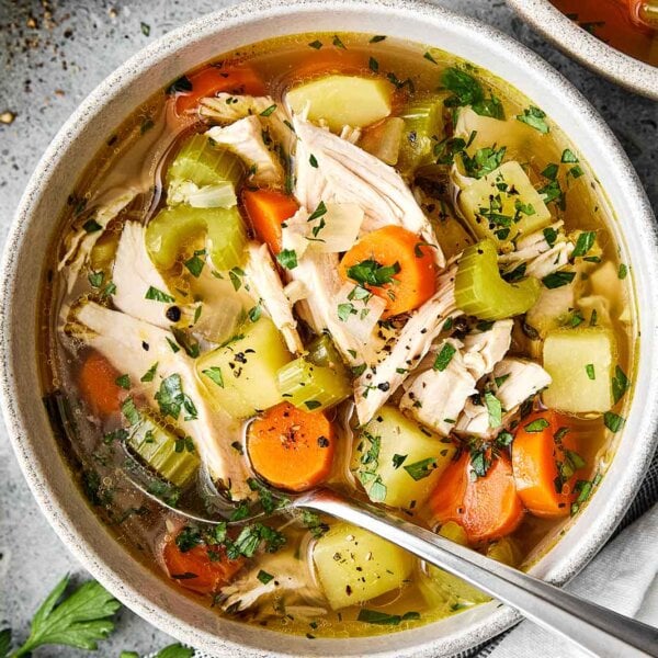 Leftover turkey soup recipe.