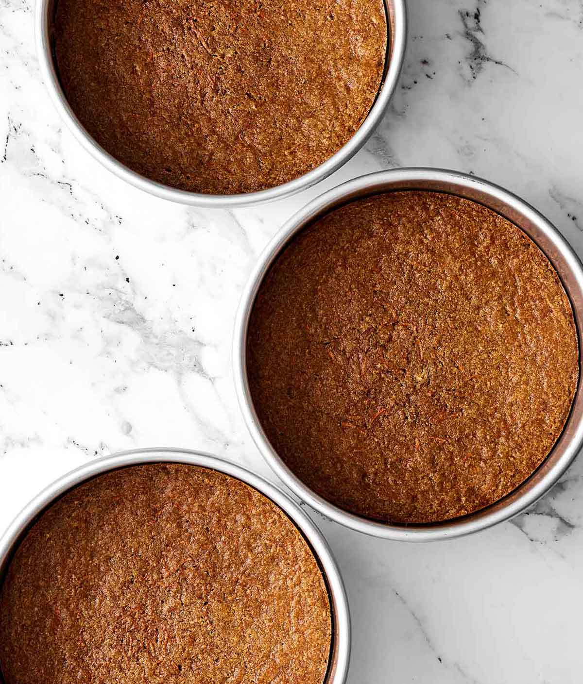 Step three of gluten-free carrot cake: bake the cake.