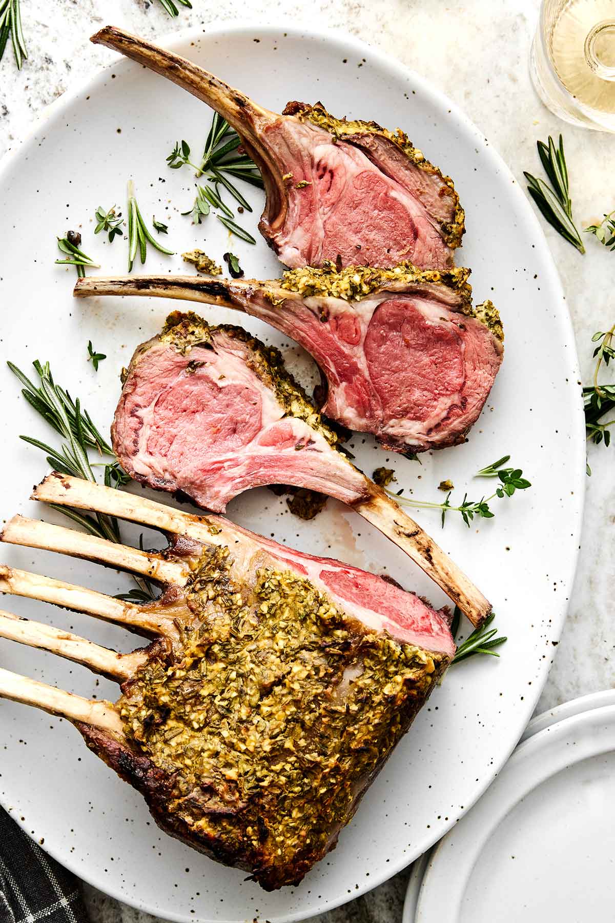 This rack of lamb with a Dijon herb crust will certainly shine at any holiday dinner. Plus, it's a lot easier to make than it looks! Rack of lamb with Dijon herb crust.