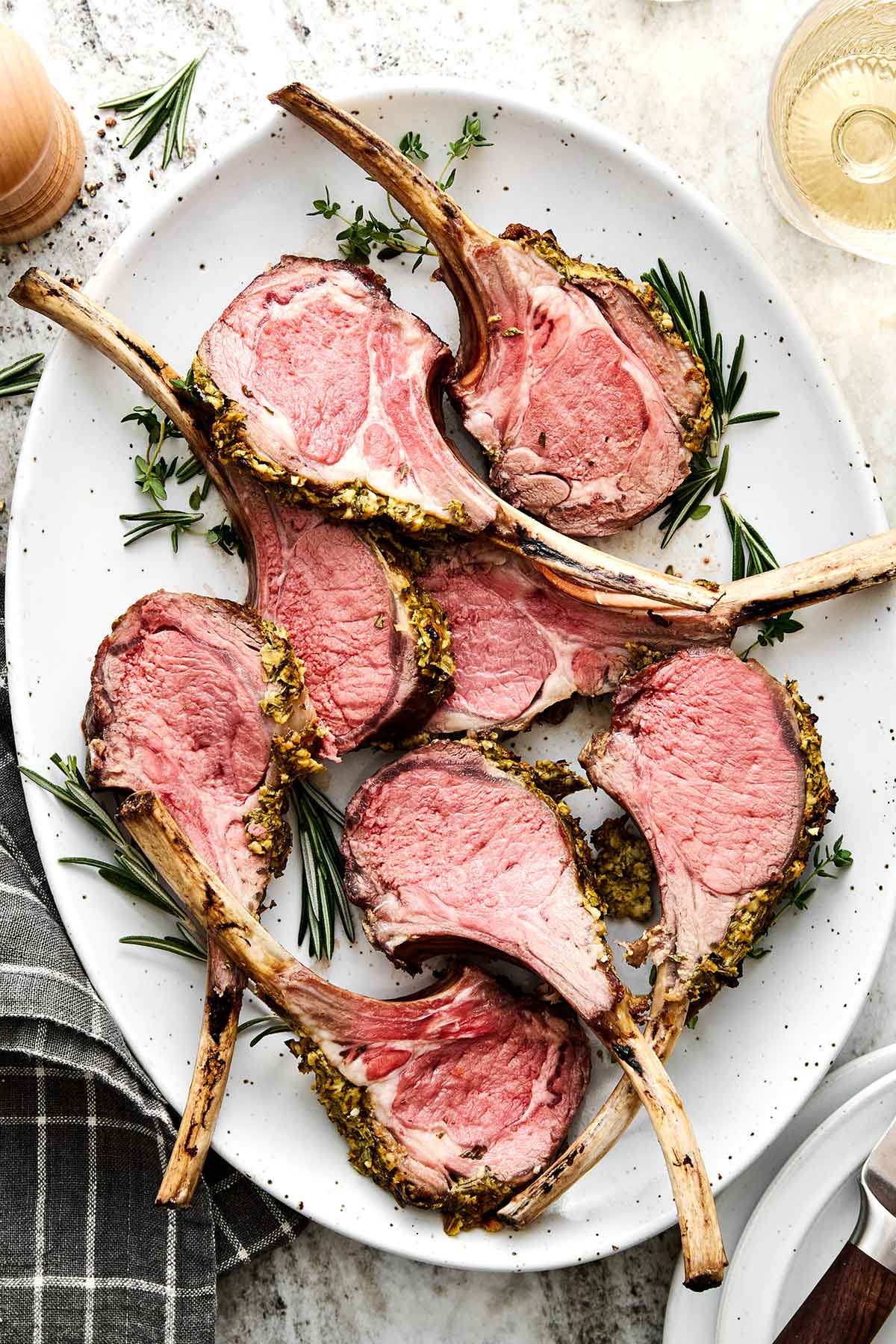 This rack of lamb with a Dijon herb crust will certainly shine at any holiday dinner. Plus, it's a lot easier to make than it looks! Roasted rack of lamb.