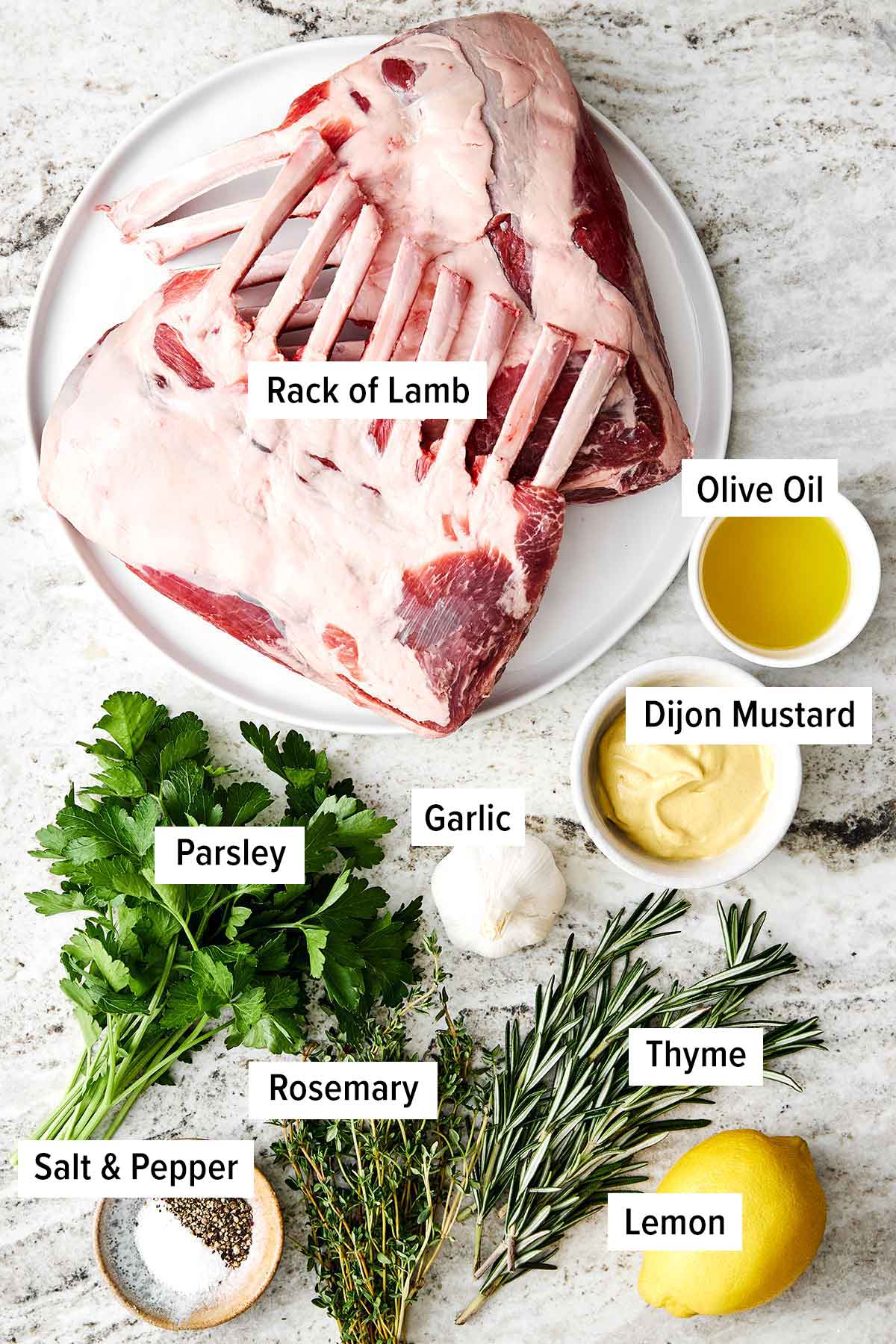 This rack of lamb with a Dijon herb crust will certainly shine at any holiday dinner. Plus, it's a lot easier to make than it looks! Ingredients for rack of lamb.
