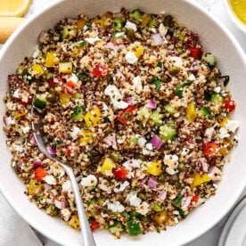 Mediterranean quinoa salad recipe.